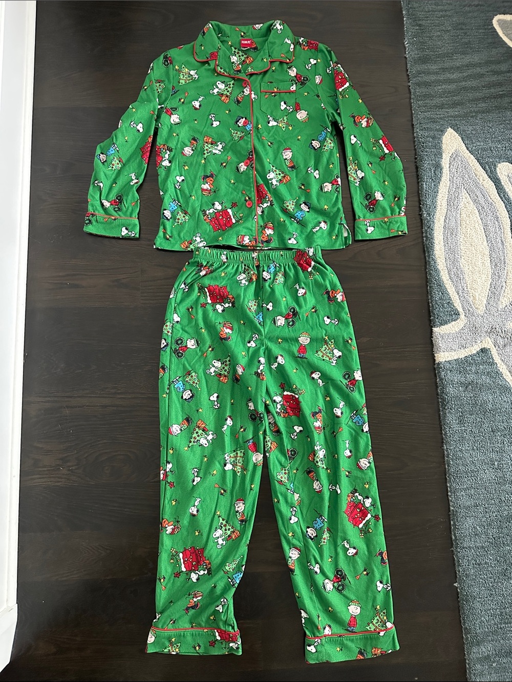 Peanuts Flannel Kids Christmas Pajama Set